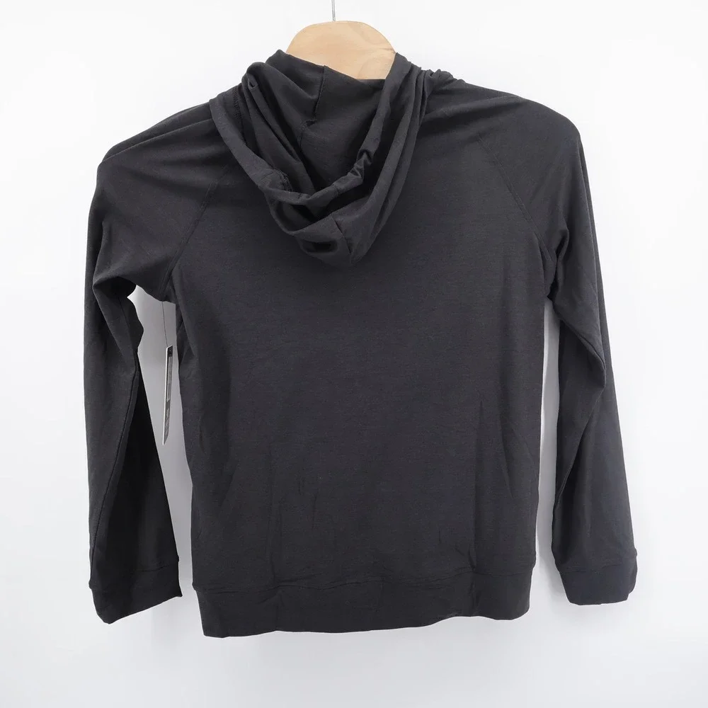 NEW 90 Degree by Reflex Performance Hoodie Heather Black Long Sleeve Men M